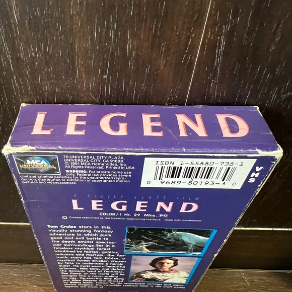 Legend 1989 VHS Tom Cruise Tim Curry Ridley Scott Fantasy Adventure - Picture 4 of 7